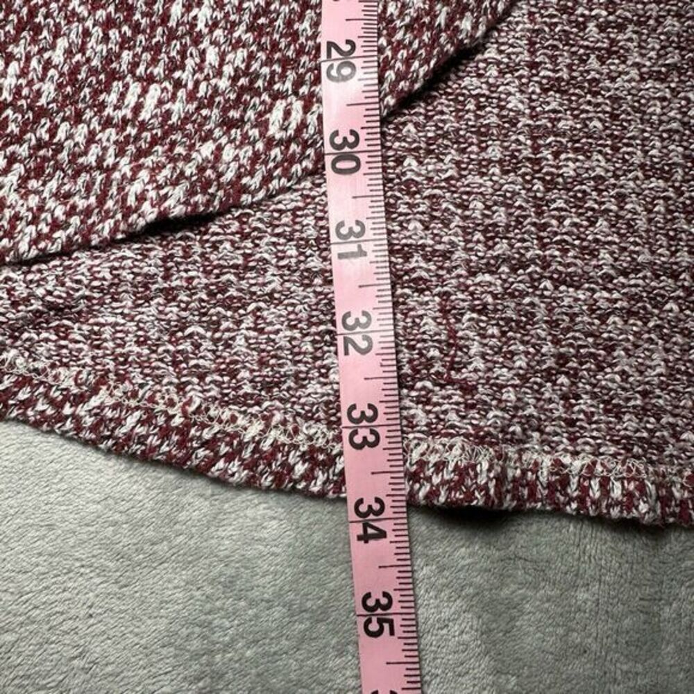 Promesa Open Front Cardigan Women Sz M Red White Black Marled Knit Layering Boho - Picture 8 of 12